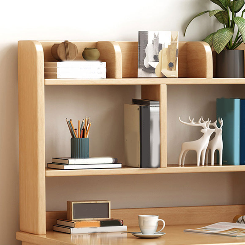 Wooden Desk Writing Desk with Bookshelf  23.6"W Child Desk in Light Wood