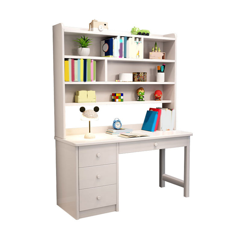 Solid Wood Kids Desk Writing Desk 23.6"W Kids Desk with Bookshelf