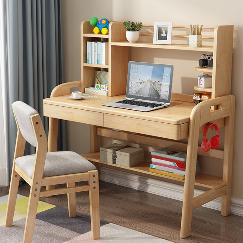 Writing Desk Adjustable Kids Desk 23.6"W Desk with Bookshelf Kids Desk