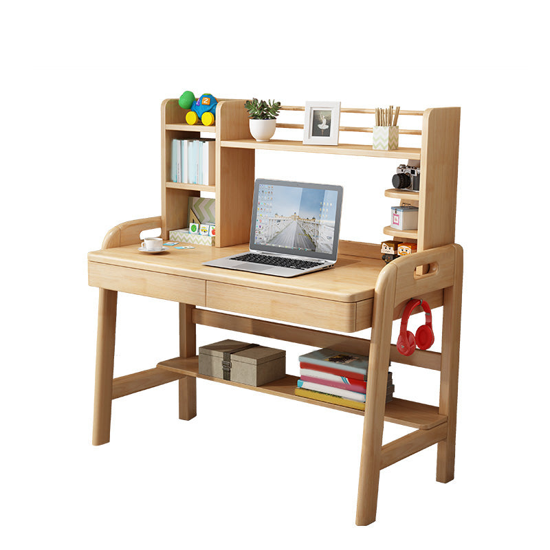 Writing Desk Adjustable Kids Desk 23.6"W Desk with Bookshelf Kids Desk