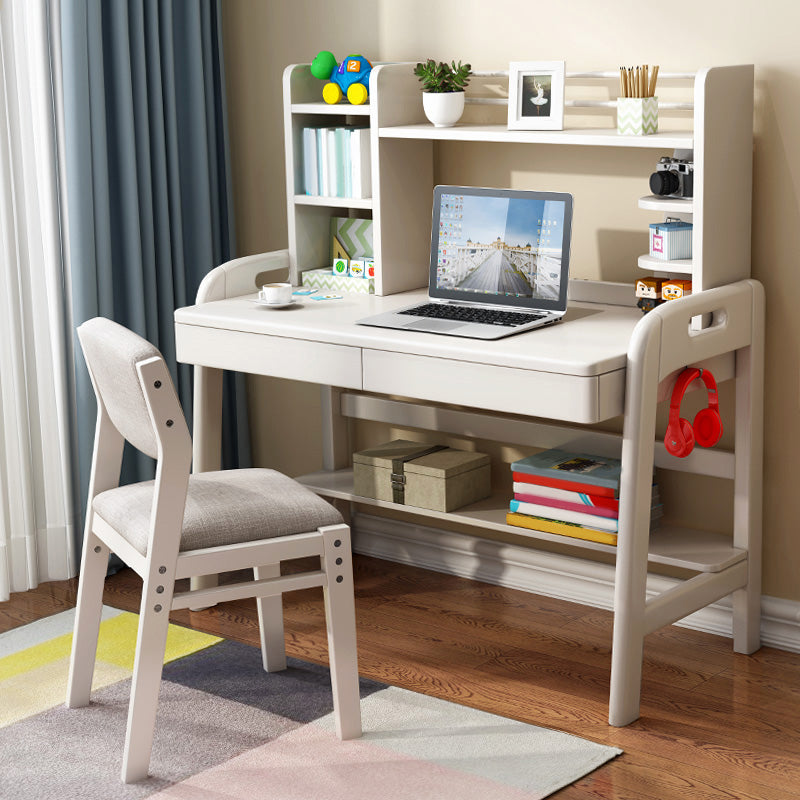 Writing Desk Adjustable Kids Desk 23.6"W Desk with Bookshelf Kids Desk