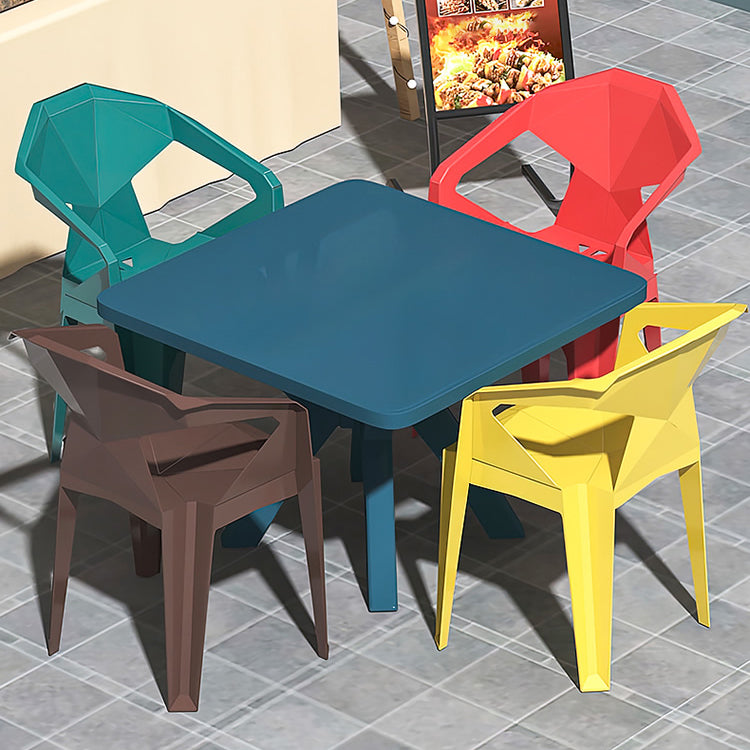 Modern Waterproof Square Courtyard Table Plastic Outdoor Table