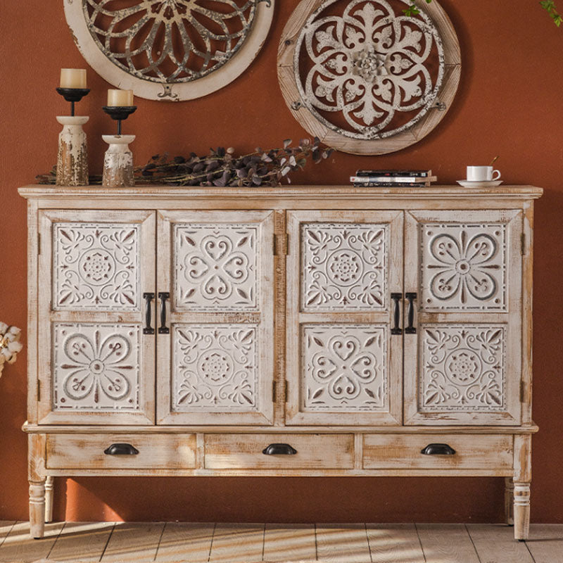 Farmhouse Sideboard Solid Wood Storage Sideboard Buffet with Drawers for Dining Room