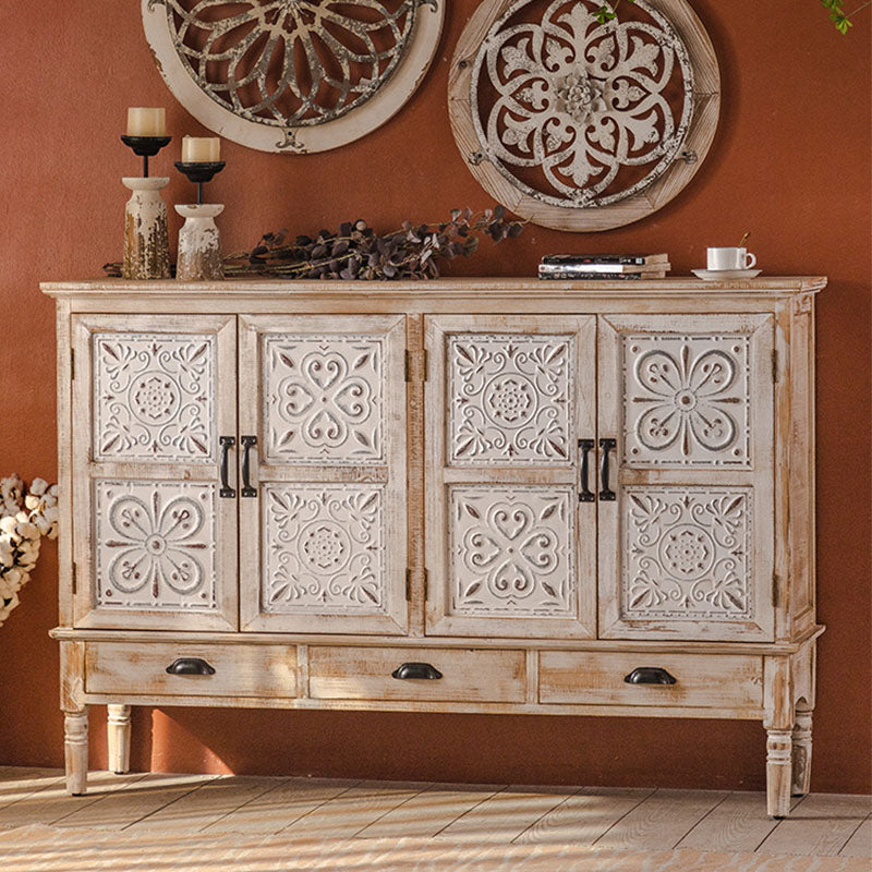 Farmhouse Sideboard Solid Wood Storage Sideboard Buffet with Drawers for Dining Room