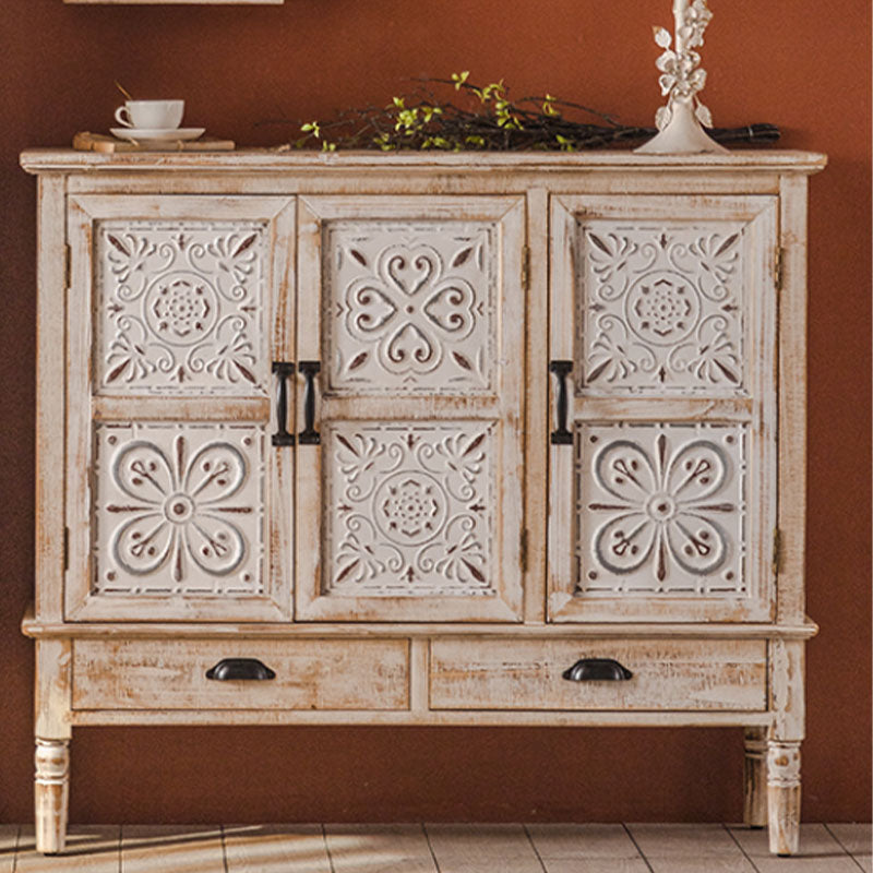 Farmhouse Sideboard Solid Wood Storage Sideboard Buffet with Drawers for Dining Room