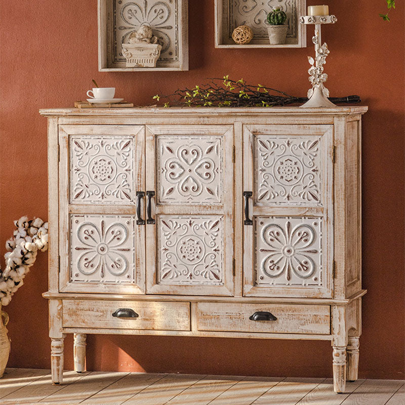 Farmhouse Sideboard Solid Wood Storage Sideboard Buffet with Drawers for Dining Room