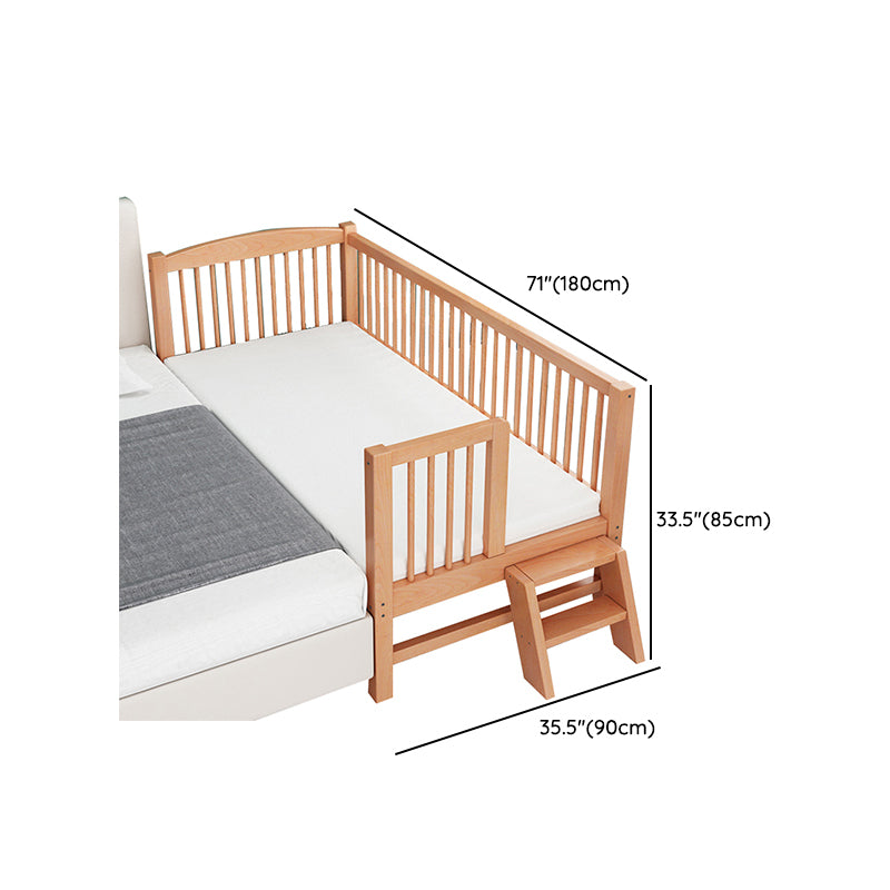 Functional Nursery Crib with Adjustable Height in Natural Wood