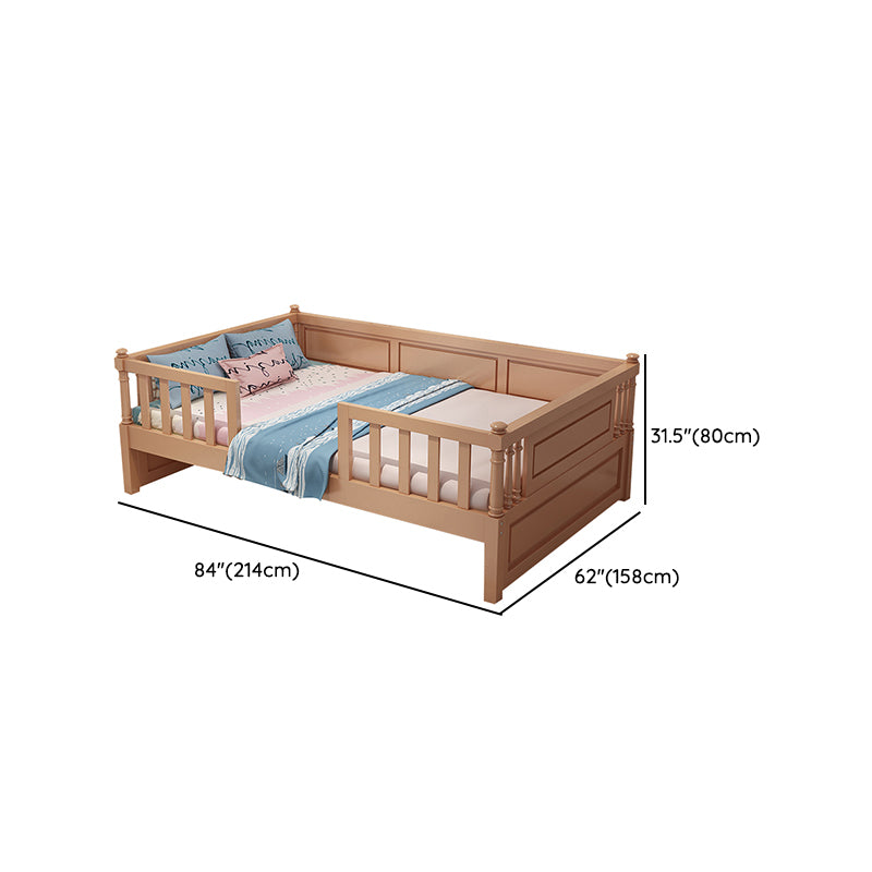 Wooden Nursery Bed in Beech Contemporary 31.5" H Crib with Storage