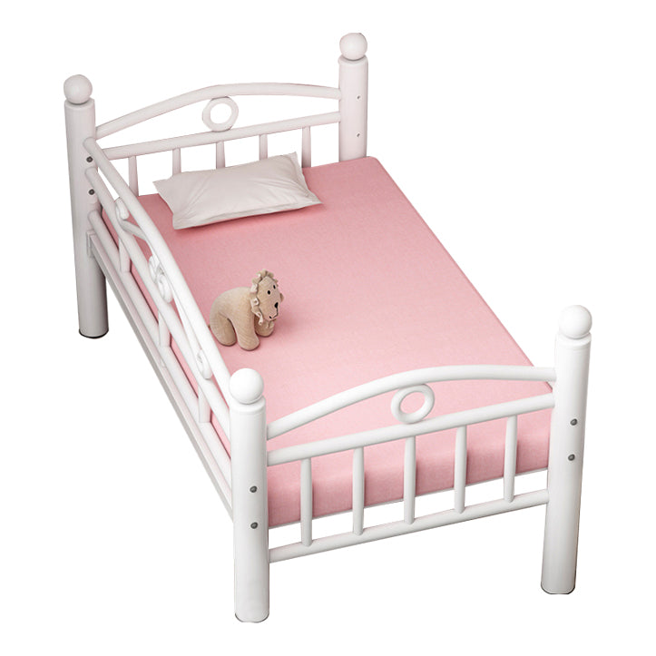 Industrial Rectangle Crib Metal 2-In-1 Convertible Nursery Bed with Guardrail