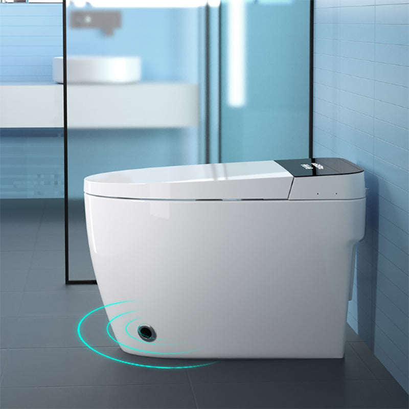 Contemporary Floor Standing Bidet Foot Sensor Elongated Heated Seat White