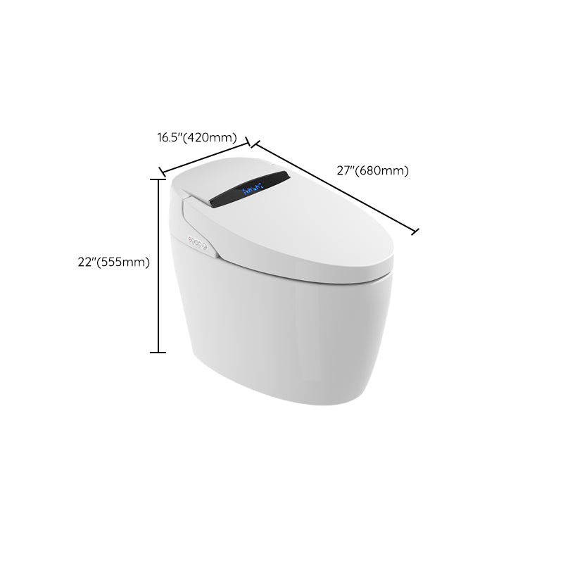 Contemporary Floor Standing Bidet Foot Sensor Elongated Heated Seat White