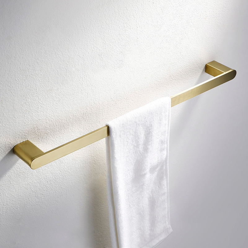 Modern Brushed Brass Bathroom Accessories Hardware Set with Towel Bar