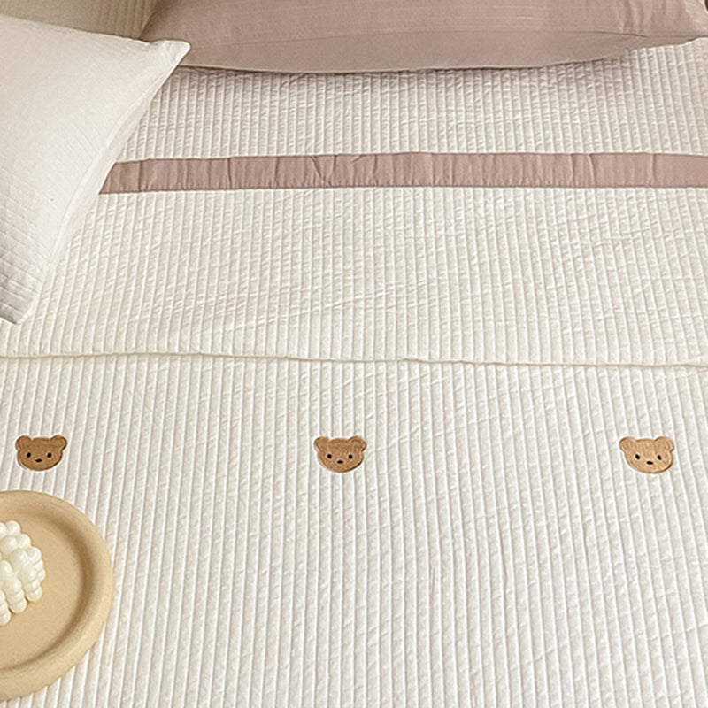 Bed Sheet Bear Head Pattern Non-pilling Breathable Bed Sheet Set