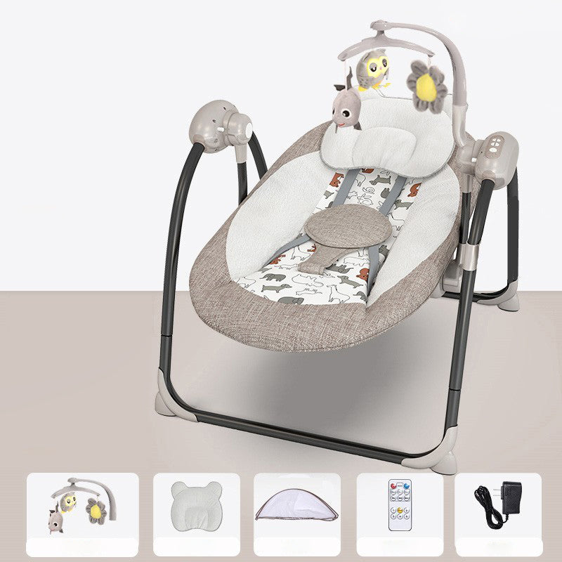 Metal Bassinet Folding and Rocking Oval Crib Cradle for Baby