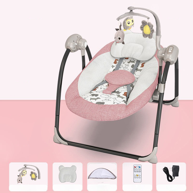 Metal Bassinet Folding and Rocking Oval Crib Cradle for Baby