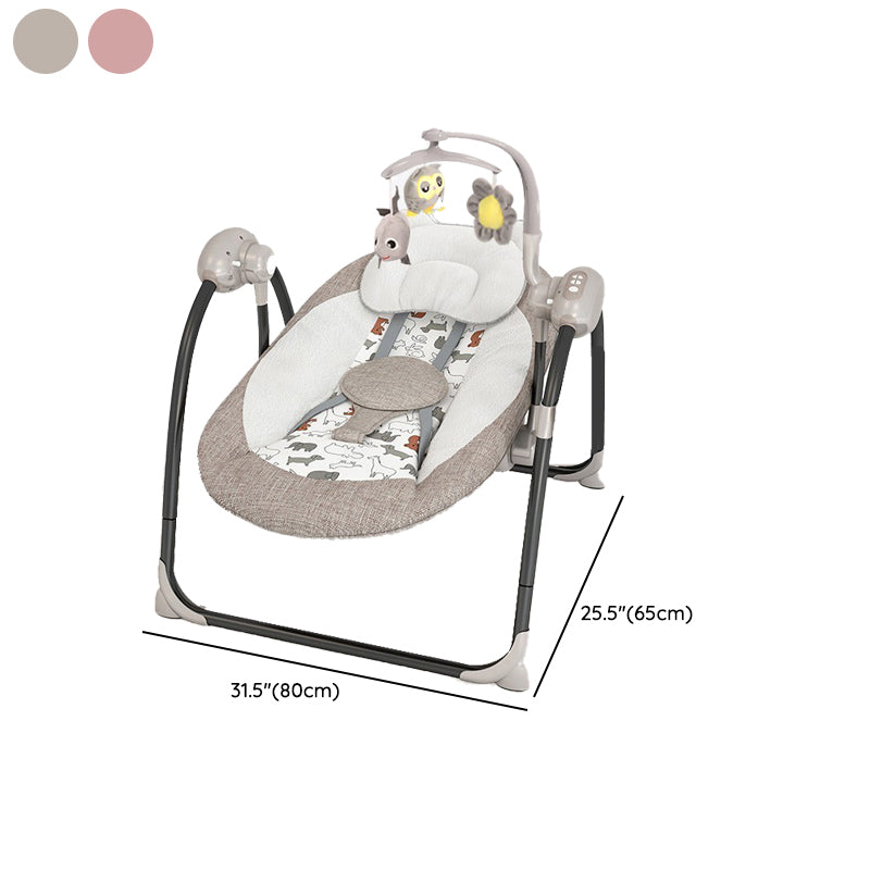 Metal Bassinet Folding and Rocking Oval Crib Cradle for Baby