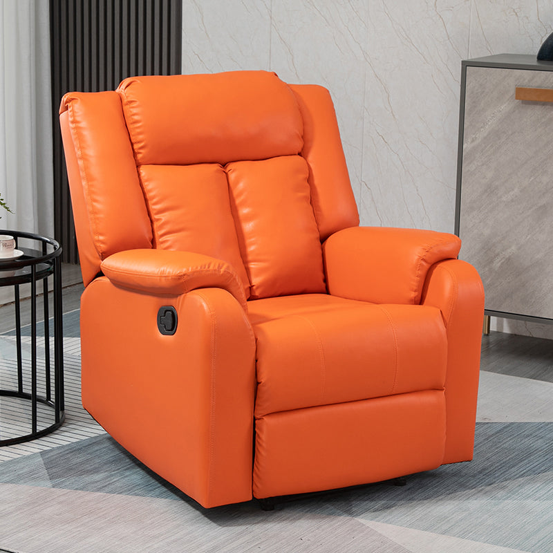 Contemporary Wingback Recliner Swivel Base Indoor Solid Color Manual-Push Botton