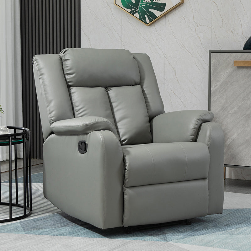 Contemporary Wingback Recliner Swivel Base Indoor Solid Color Manual-Push Botton