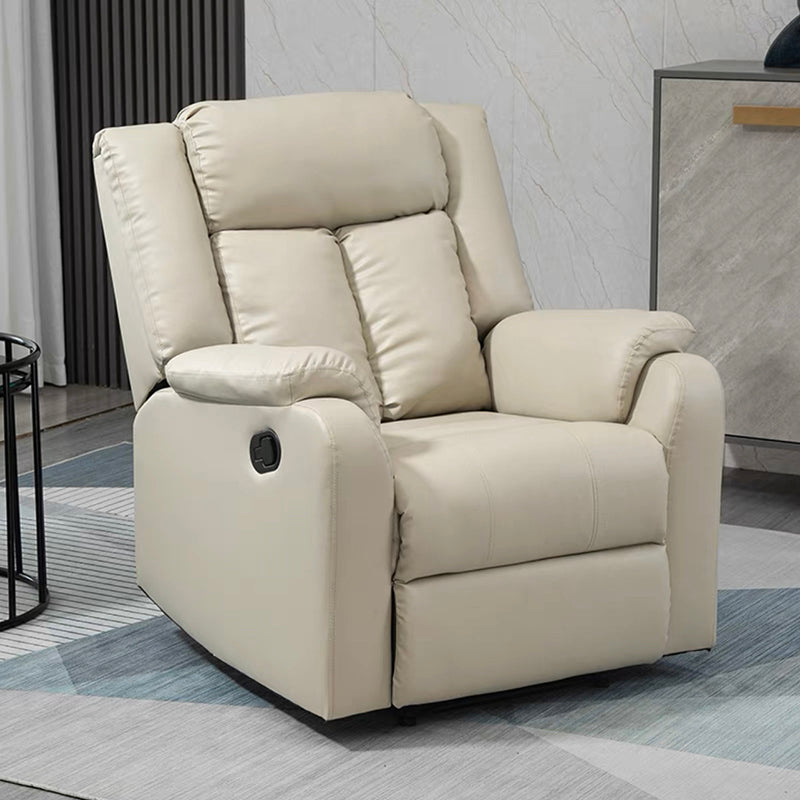 Contemporary Wingback Recliner Swivel Base Indoor Solid Color Manual-Push Botton