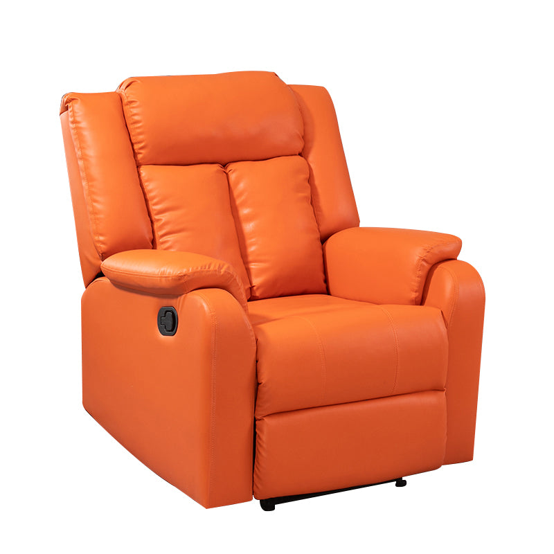 Contemporary Wingback Recliner Swivel Base Indoor Solid Color Manual-Push Botton