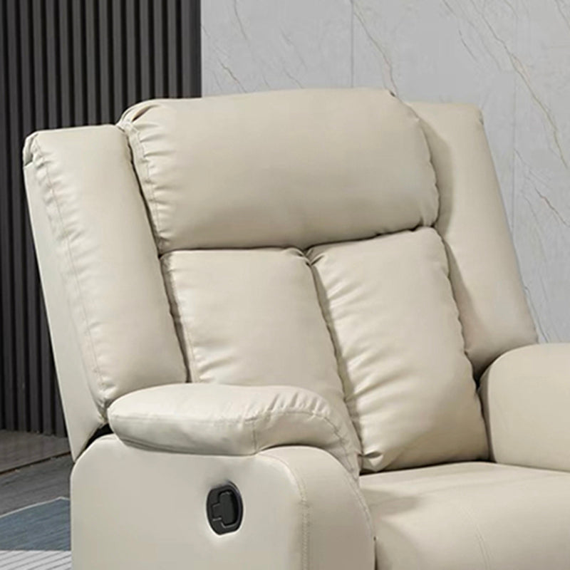 Contemporary Wingback Recliner Swivel Base Indoor Solid Color Manual-Push Botton