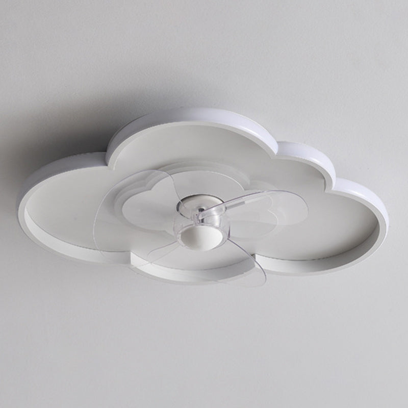 Modern 2-Light White Ceiling Fan Lamp LED Ceiling Fan Light for Bedroom