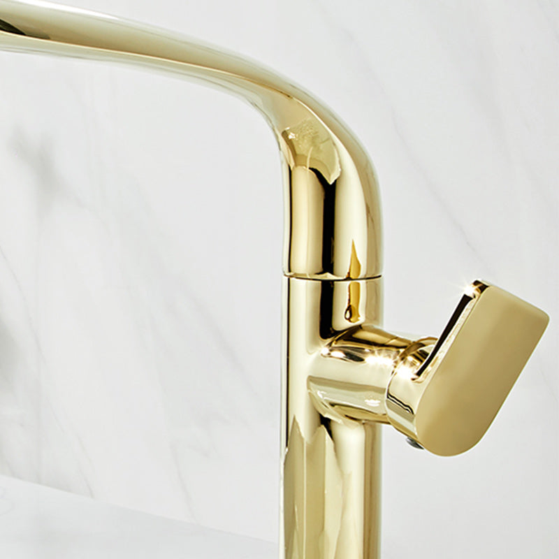 Glam Brass Bathroom Sink Faucet with 1-Handle Lavatory Faucet