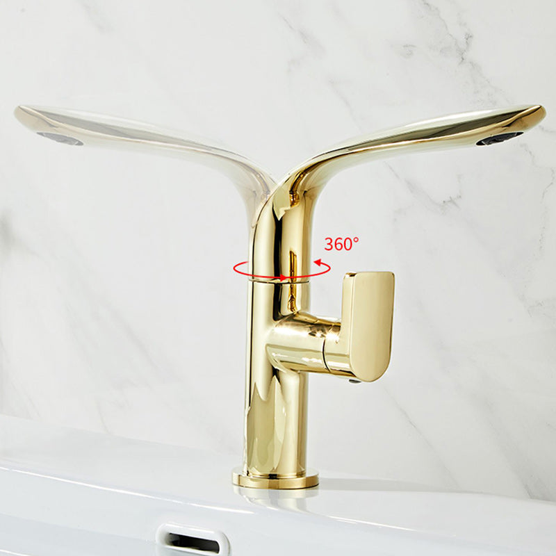 Glam Brass Bathroom Sink Faucet with 1-Handle Lavatory Faucet