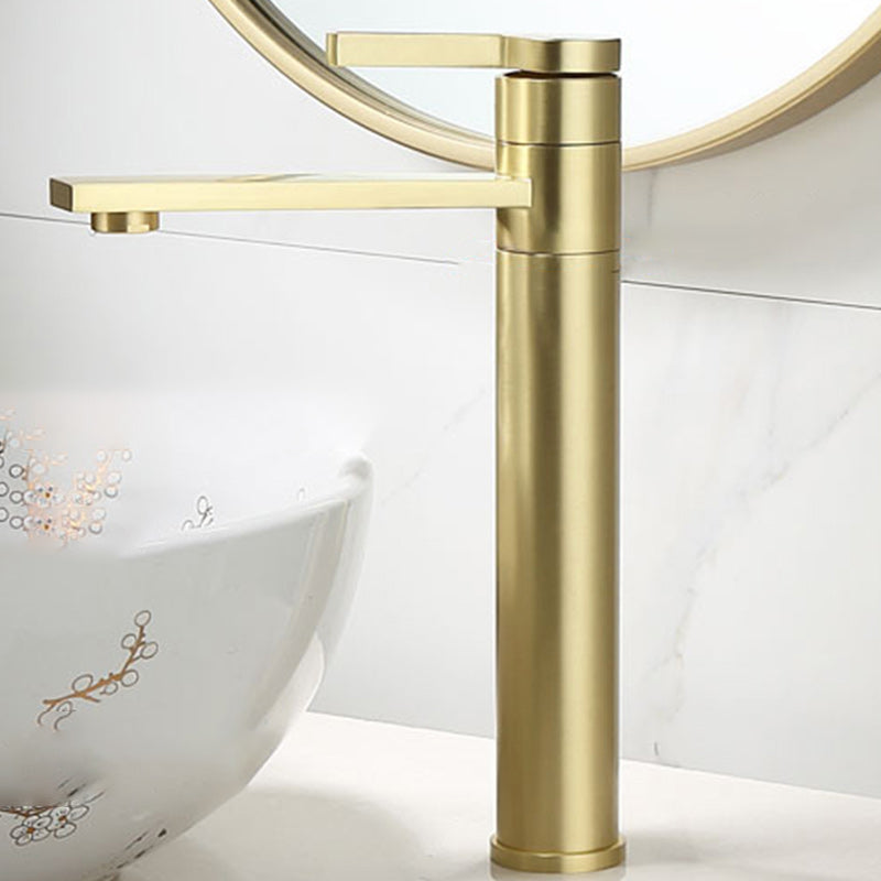 Brass Single Hole Sink Faucet Low Arc Square Bathroom Sink Faucet