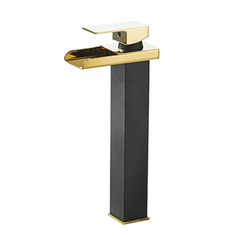 Modern Waterfall Spout Sink Faucet with Led Brass Lavatory Faucet