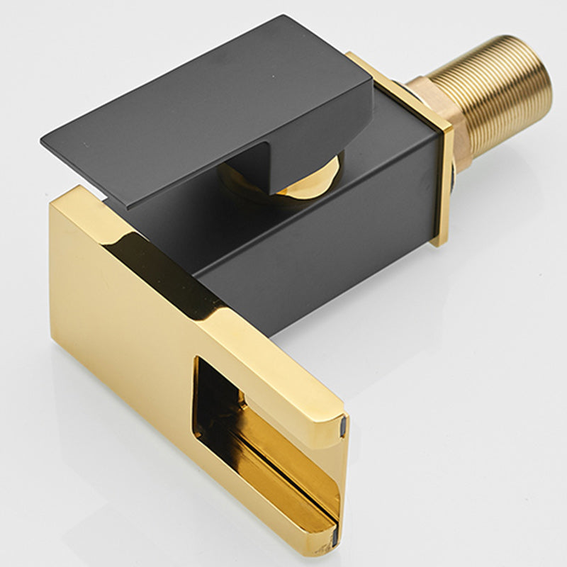 Modern Waterfall Spout Sink Faucet with Led Brass Lavatory Faucet