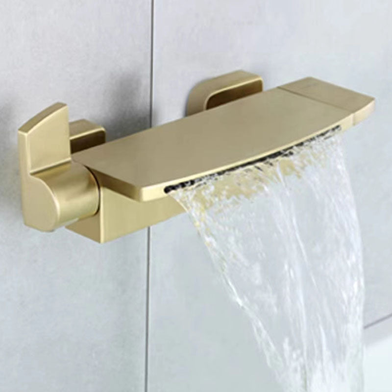 Contemporary Bathroom Faucet Wall Mounted Copper Low Arc Fixed Clawfoot Tub Faucets