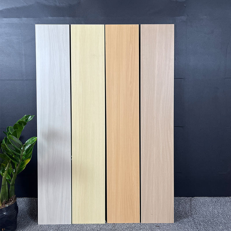 Modern Style Floor Tile Pure Color Wooden Effect Straight Edge Rectangle Floor Tile