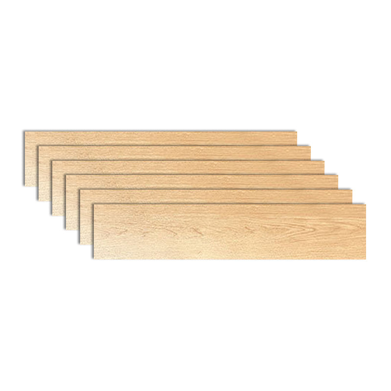 Modern Style Floor Tile Solid Color Straight Edge Wooden Effect Rectangle Floor Tile