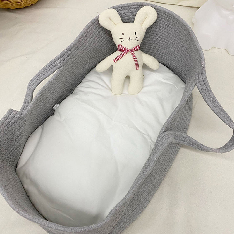 Upholstered Oval Crib Cradle Folding Moses Basket for Newborn