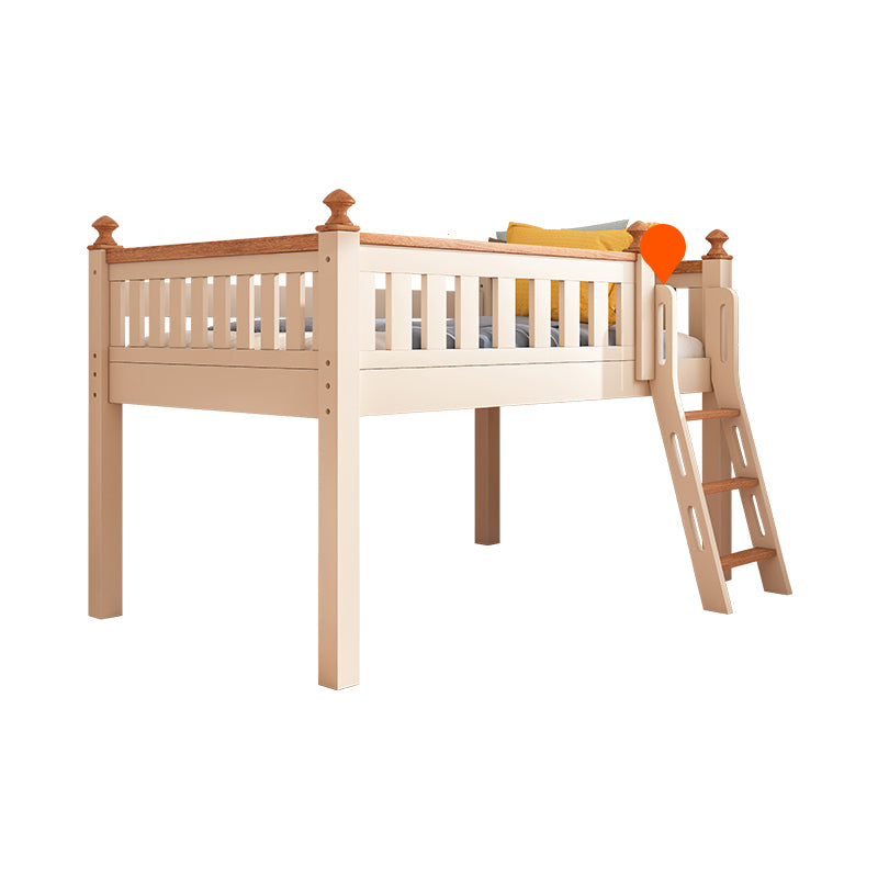 Contemporary Brone Nursery Crib Solid Wood Standard Bunk Bed with Guardrail