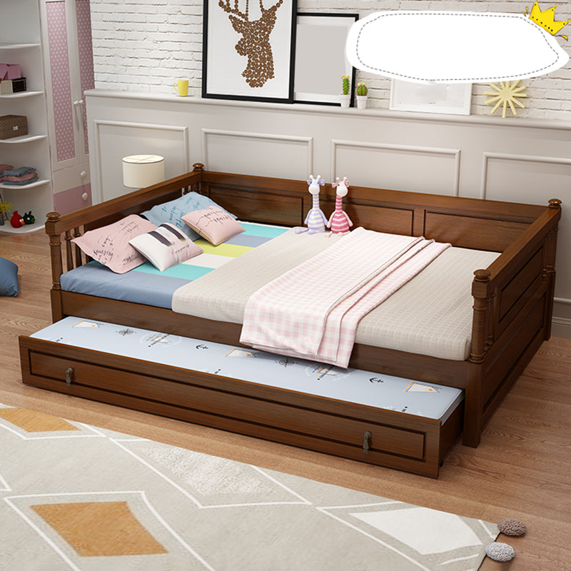 Contemporary Solid Wood Baby Crib with Guardrails Nursery Bed