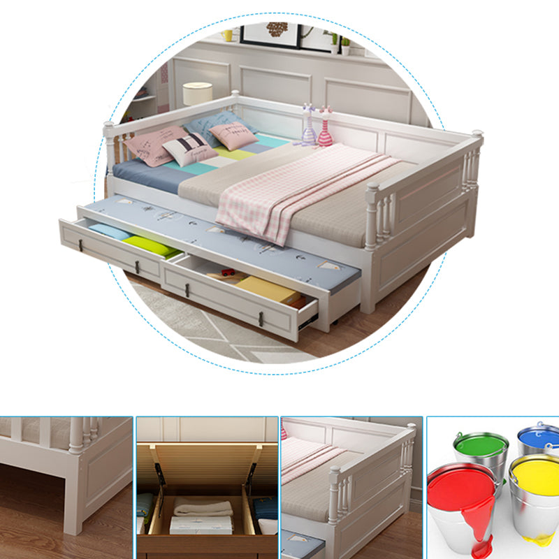 Contemporary Solid Wood Baby Crib with Guardrails Nursery Bed