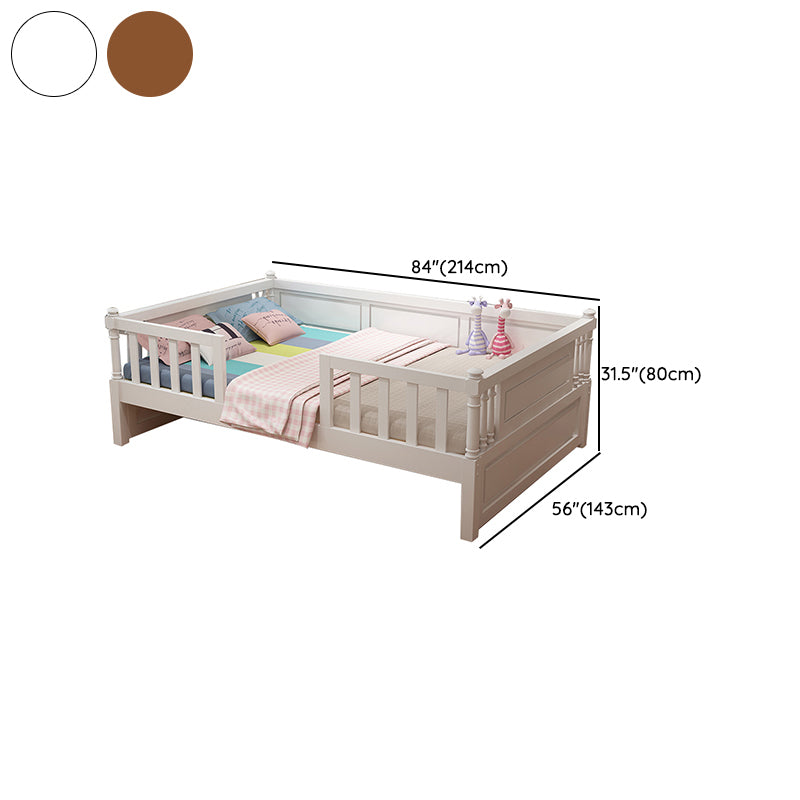 Contemporary Solid Wood Baby Crib with Guardrails Nursery Bed