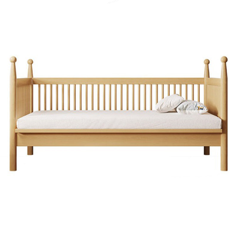 Farmhouse Nursery Crib with Adjustable Height in Natural Wood