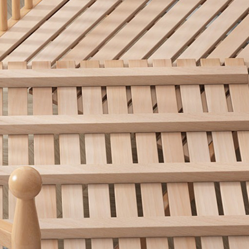 Farmhouse Nursery Crib with Adjustable Height in Natural Wood