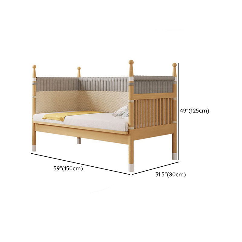 Farmhouse Nursery Crib with Adjustable Height in Natural Wood