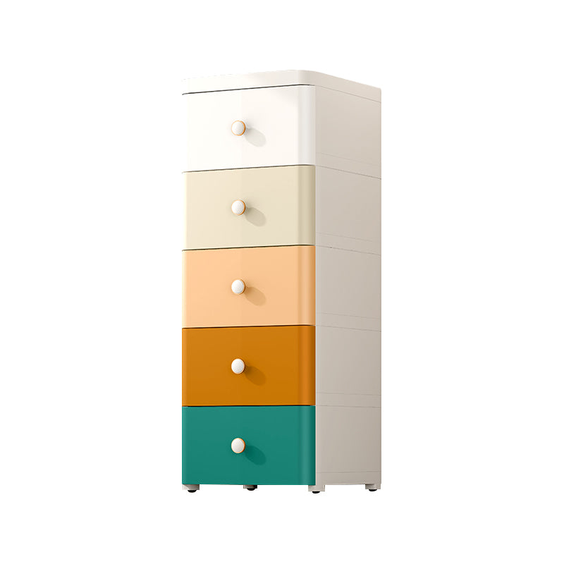 Modernism Plastic Nursery Dresser Vertical Kids Nightstand with 3/4/5/6/7 Drawers for Home