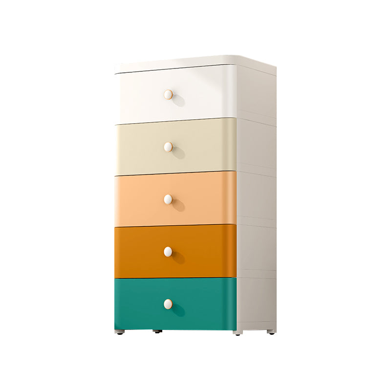 Modernism Plastic Nursery Dresser Vertical Kids Nightstand with 3/4/5/6/7 Drawers for Home