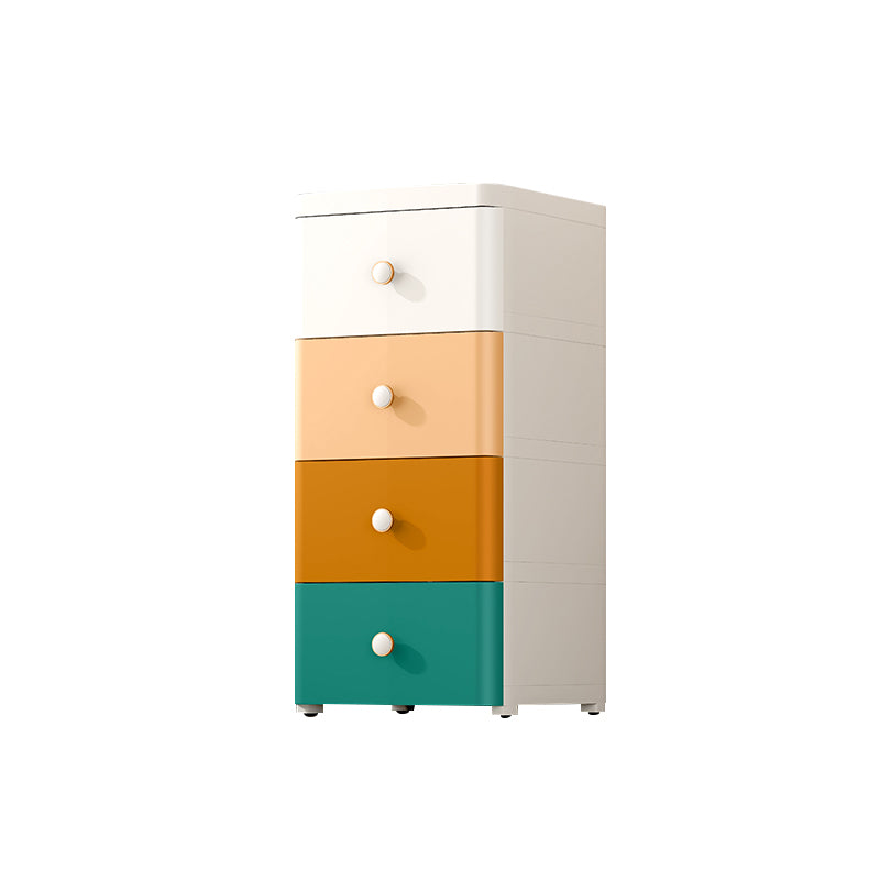 Modernism Plastic Nursery Dresser Vertical Kids Nightstand with 3/4/5/6/7 Drawers for Home