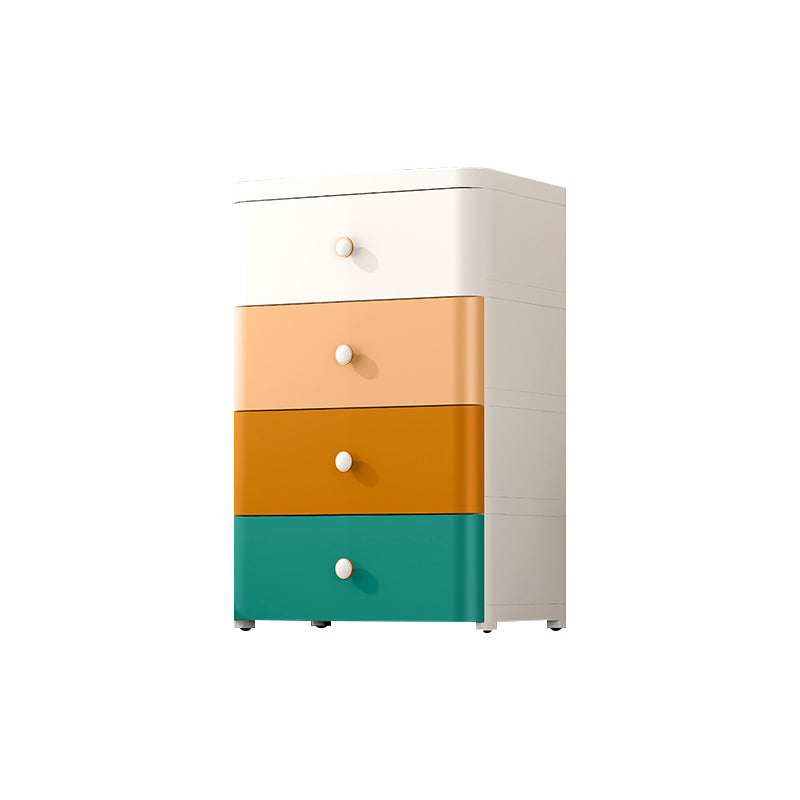 Modernism Plastic Nursery Dresser Vertical Kids Nightstand with 3/4/5/6/7 Drawers for Home