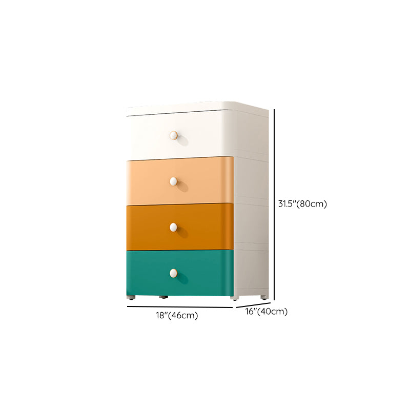 Modernism Plastic Nursery Dresser Vertical Kids Nightstand with 3/4/5/6/7 Drawers for Home