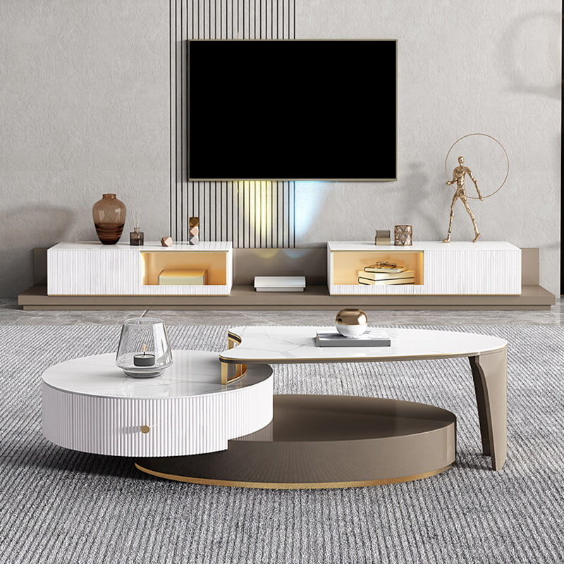 Modern TV Media Stand Stone TV Media Console for Living Room