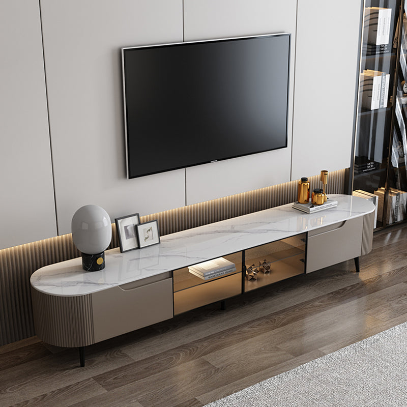 Stone Media Console TV Stand Modern TV Stand Console with Drawers