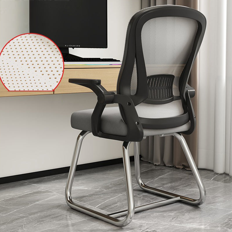 Modern Office Chair Fixed Arms Mesh Chair with Breathable Back